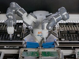 Robot collaboratif pour assemblage composants électroniques